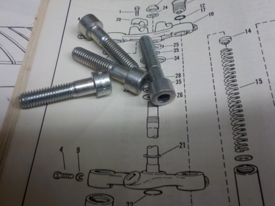 AERMACCHI 175 250 "NEW OLD STOCK" (20) BOLTS FOR HANDLE BAR CLAMPS #2838P